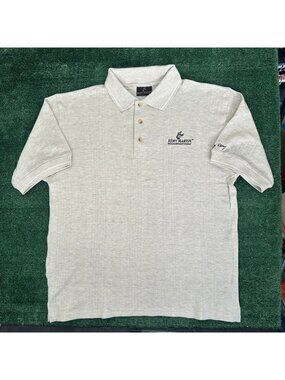 Vintage 90s Remy Martin Cognac Polo Shirt Ribbed Textured Beige Casual Liquor L